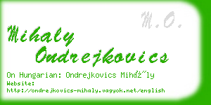 mihaly ondrejkovics business card